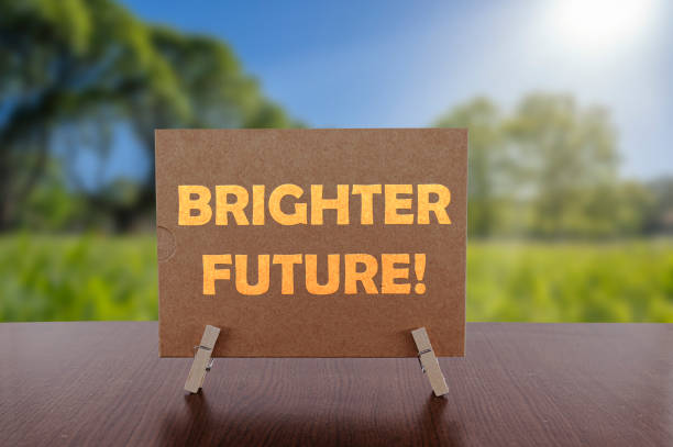 Brighter future text on card