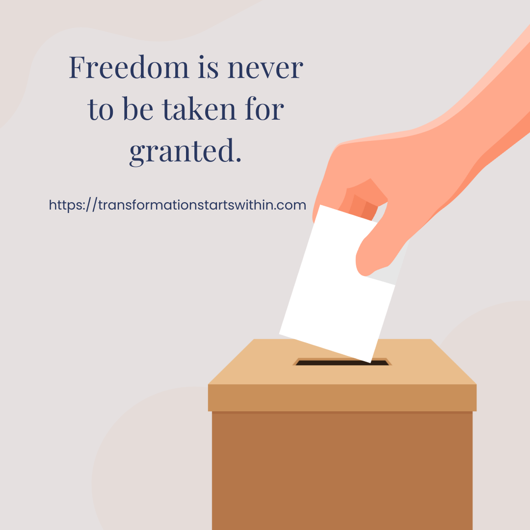 A ballot box with hand inserting a vote ballot.