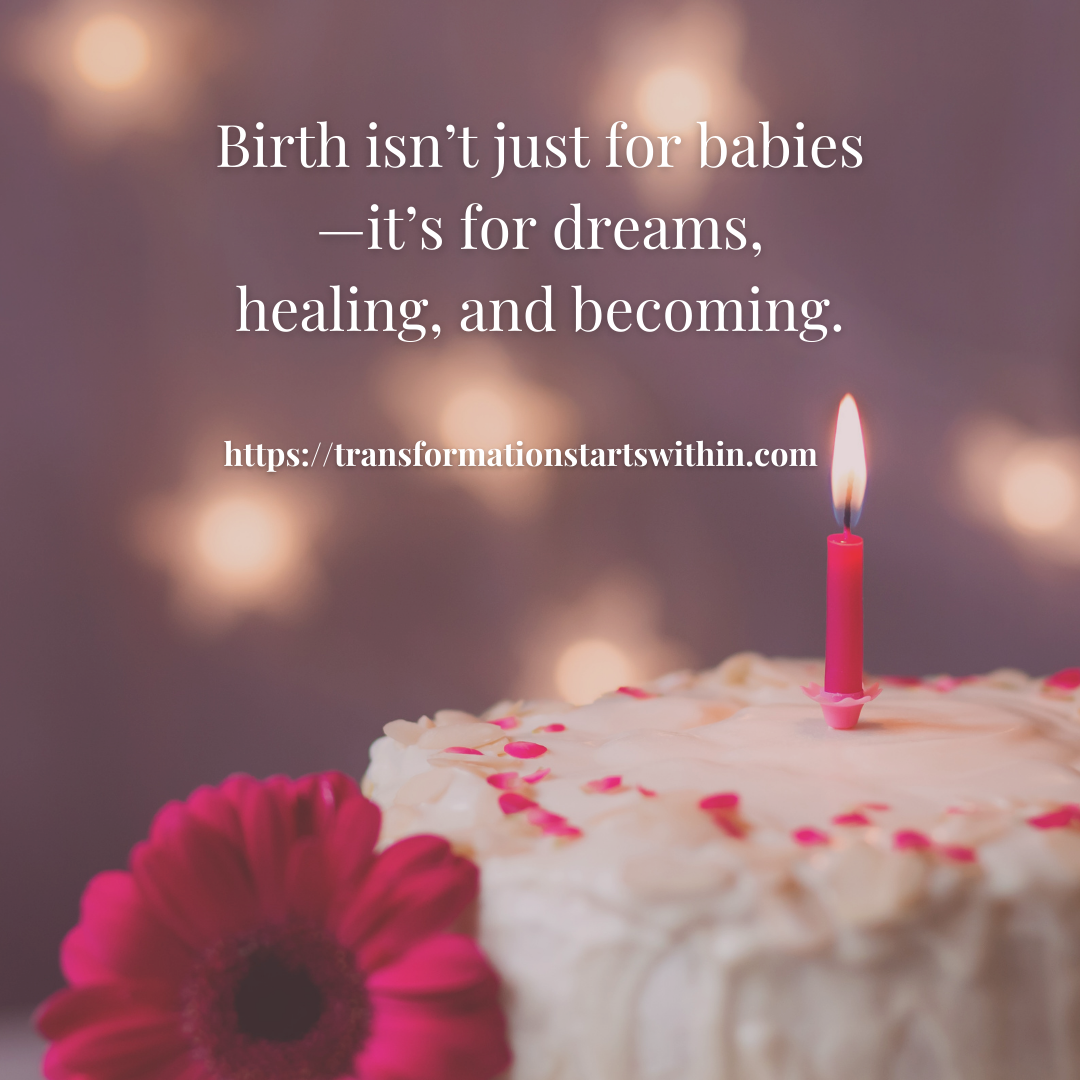 Birthday cake with one candle and pink flower beside it.