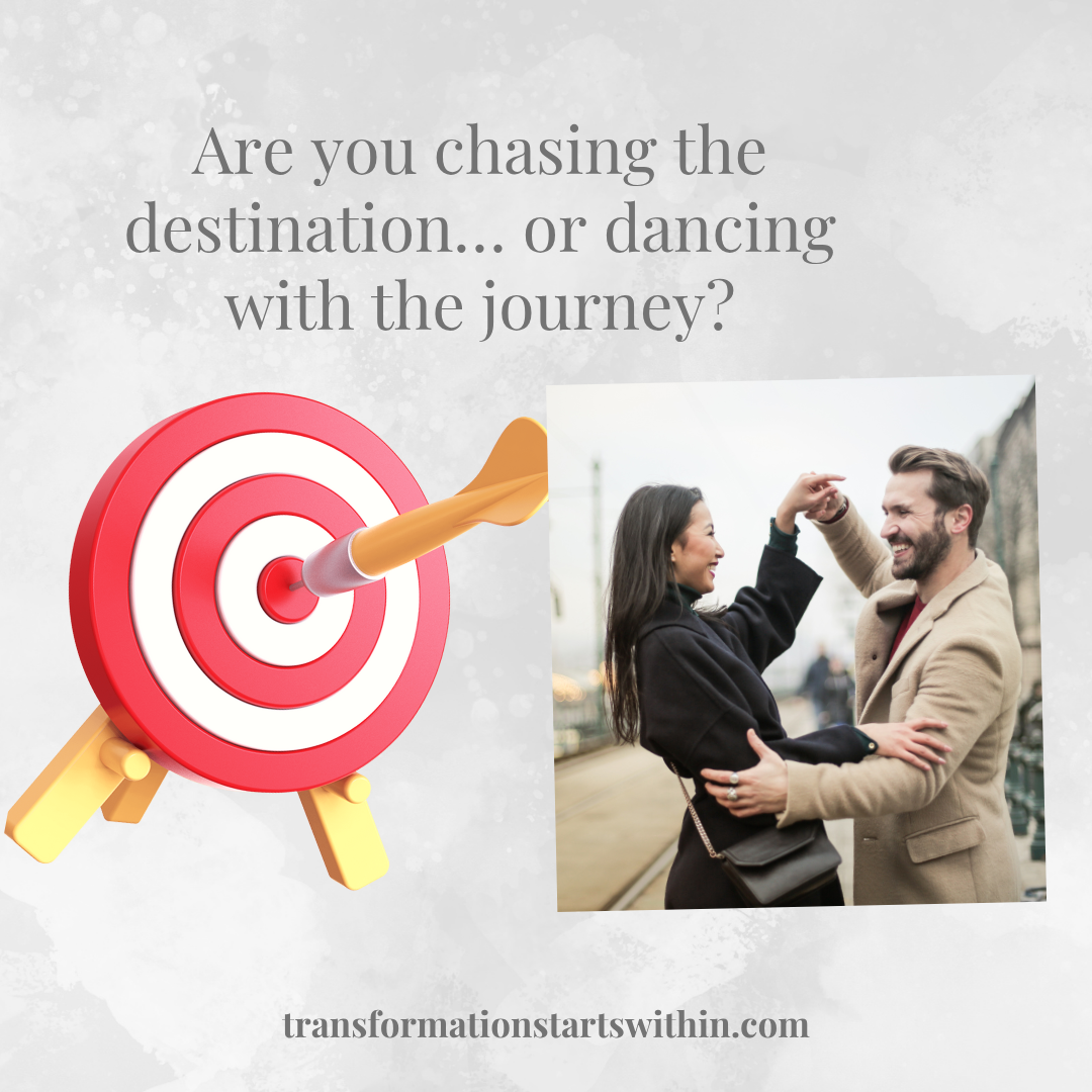 A couple dancing on the street and the other picture at target a bull